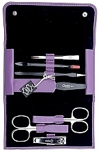 Summer Folding Manicure Set, 7 pcs, purple case - Credo Solingen Luxurious — photo N2