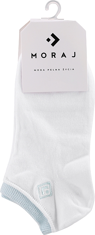 Socks, white with a blue insert - Moraj — photo N1