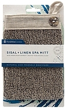 Sisal & Unbleached Linen Mitten, chocolate - Hydrea London Sisal + Unbleached Linen Spa Mitt Charcoal — photo N2