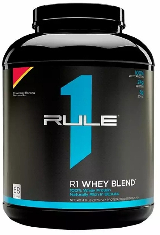 Strawberry-Banana Whey Protein - Rule One R1 Whey Blend Strawberry Banana — photo N2