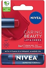 Fragrances, Perfumes, Cosmetics Lipstick for Lips and Cheeks - Nivea Caring Beauty Lip & Chick SPF30