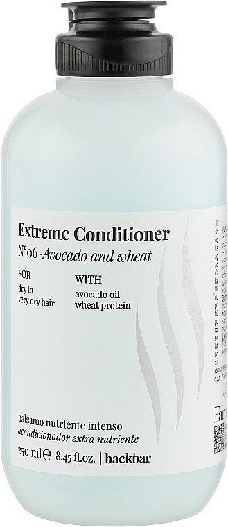 Dry Hair Conditioner - Farmavita Back Bar No6 Extreme Conditioner Avocado and Wheat — photo N2