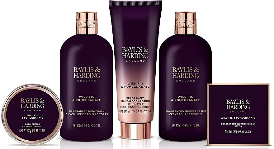 Set, 5 products - Baylis & Harding Wild Fig & Pomegranate Perfect Pamper Gift Pack — photo N2