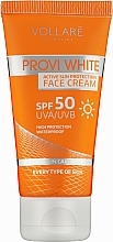 Fragrances, Perfumes, Cosmetics Face Sunscreen - Vollare Provi White Active Protection Sun Face Cream SPF50