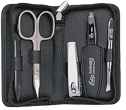 Manicure Set, 5 tools 'Siena', with zipper, black - Erbe Solingen Manicure Zipper Case — photo N3