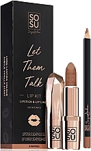 Set - Sosu by SJ Let Them Talk Stripped Lip Kit (lipstick/3,5g + lip/liner/1,35g) — photo N1