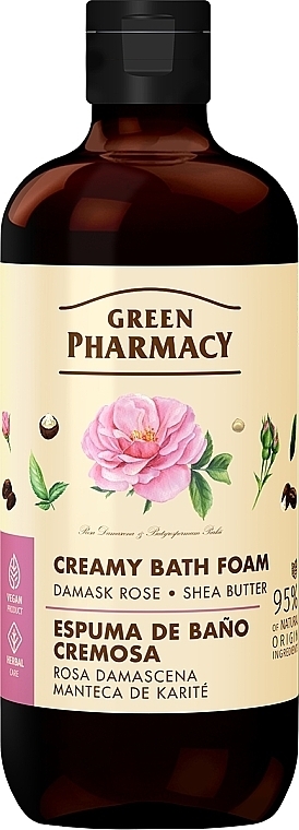 Damask Rose & Shea Butter Bath Foam - Green Pharmacy — photo N1