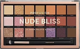 Fragrances, Perfumes, Cosmetics Eyeshadow Palette - Profusion Cosmetics Nude Bliss 21 Shade Palette & Brush