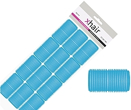 Fragrances, Perfumes, Cosmetics Soft Velcro Curlers, d36 mm, blue, 12 pieces - Xhair