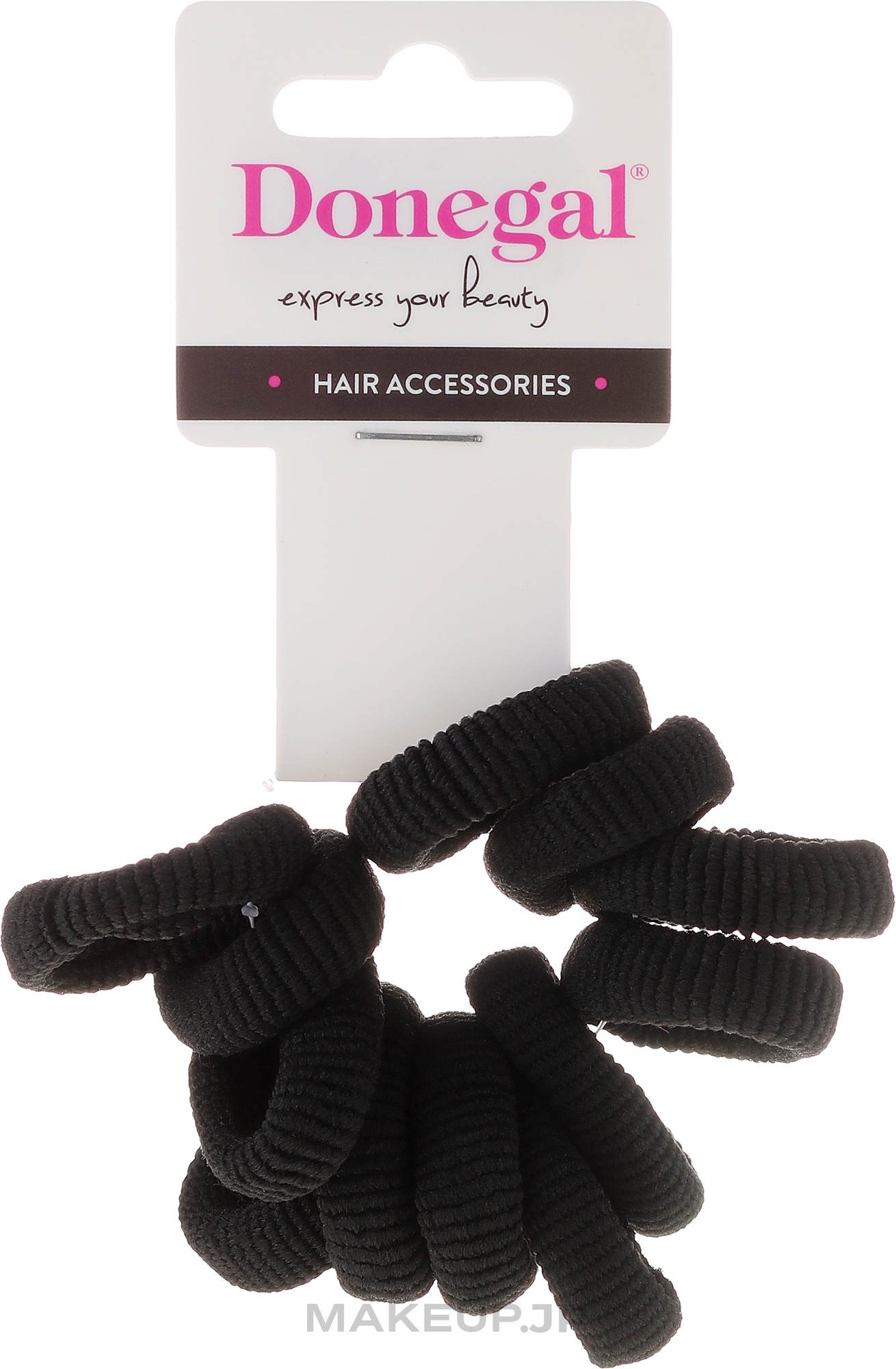 Small Elastic Hair Bands, 12 pcs, black - Donegal — photo 12 szt.