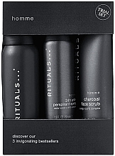 Fragrances, Perfumes, Cosmetics Set - Rituals Homme Trial Set (f/scrub/70ml + sh/gel/50ml + deo/50ml)