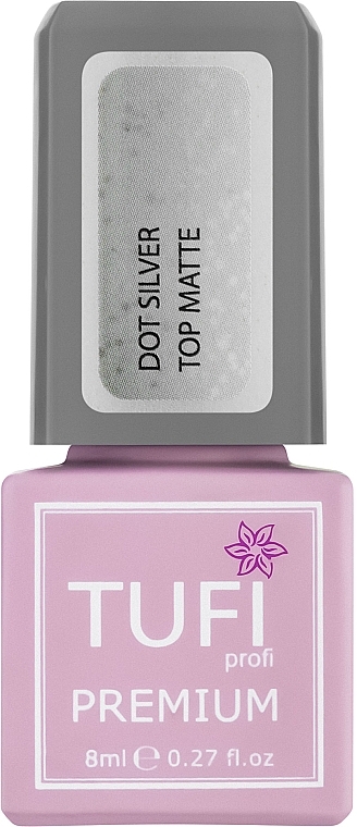 Matte Fine Crumb Top Coat - Tufi Profi Premium Dot Silver Top Matte — photo N1