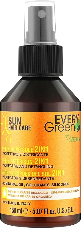 Hair Spray - EveryGreen Pre & After Sun 2in1 Spray Protective & Detangling — photo N1