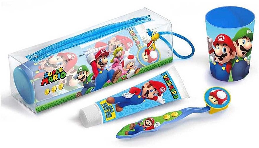 Set - Lorenay Super Mario (toothpaste/75ml + toothbrush + cup + bag) — photo N1