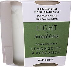 Fragrances, Perfumes, Cosmetics Scented Candle "Lemongrass & Bergamot" - AromaWorks Light Range Lemongrass & Bergamot Candle