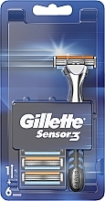 Shaver with 6 Replaceable Cassettes - Gillette Sensor 3 — photo N1