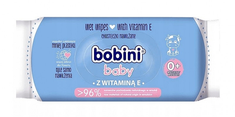 Kids Vitamin E Wipes, 60pcs - Bobini — photo N4