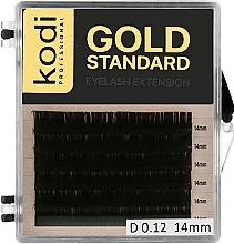 Fragrances, Perfumes, Cosmetics Gold Standard D 0.12 False Eyelashes (6 rows: 14 mm) - Kodi Professional