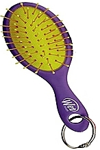 Hair Brush with Ring, purple - Wet Brush Neon Keychain Brush — photo N4