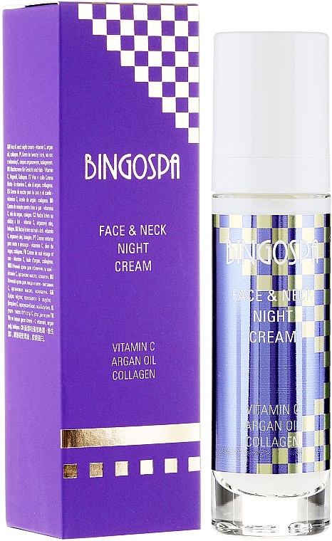 Face & Neck Cream with Vitamin C, Argan Oil & Collagen - BingoSpa Face&Neck Night Cream — photo N1