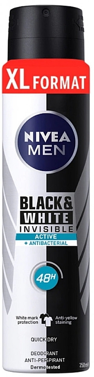 Spray Deodorant - NIVEA MEN Invisible for Black & White Active — photo N10