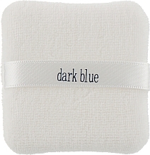 Powder Puff "Dark Blue", square, white with ribbon #975 - Dark Blue Cosmetics — photo N2