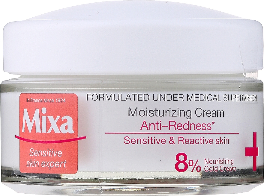 Moisturizing & Nourishing Face Cream for Sensitive Skin - Mixa Anti-Redness Moisturizing Cream 8% Nourishing Cold Cream — photo N2