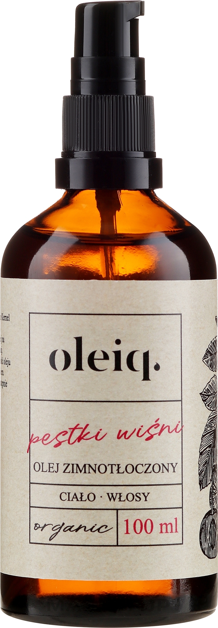 Body and Hair Cherry Seed Oil - Oleiq Cherry Hair And Body Oil — photo 100 ml