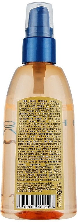 Deep Moisturizing Hair Passion Fruit Oil - BioSilk Hydrating Therapy Maracuja Oil — photo N3