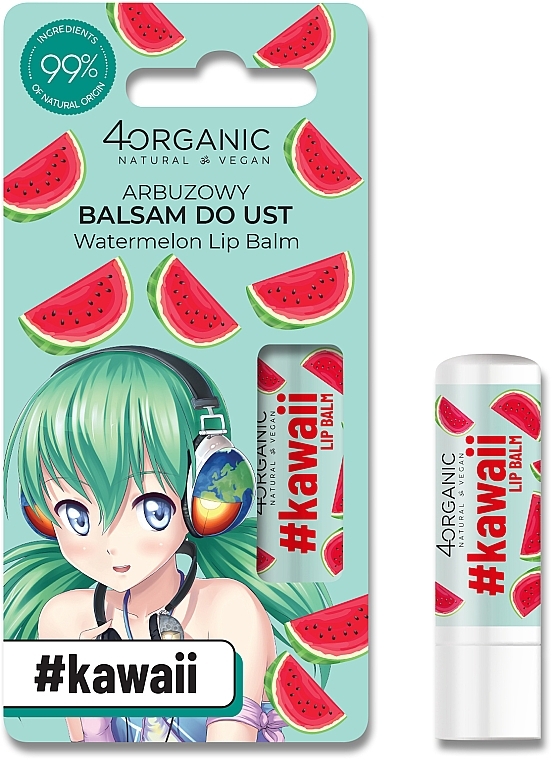 Watermelon Lip Balm - 4Organic #Kawaii Watermelon Lip Balm — photo N1