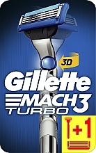 Fragrances, Perfumes, Cosmetics Razor with 2 Refill Cartridges - Gillette Mach 3 Turbo 3D Motion
