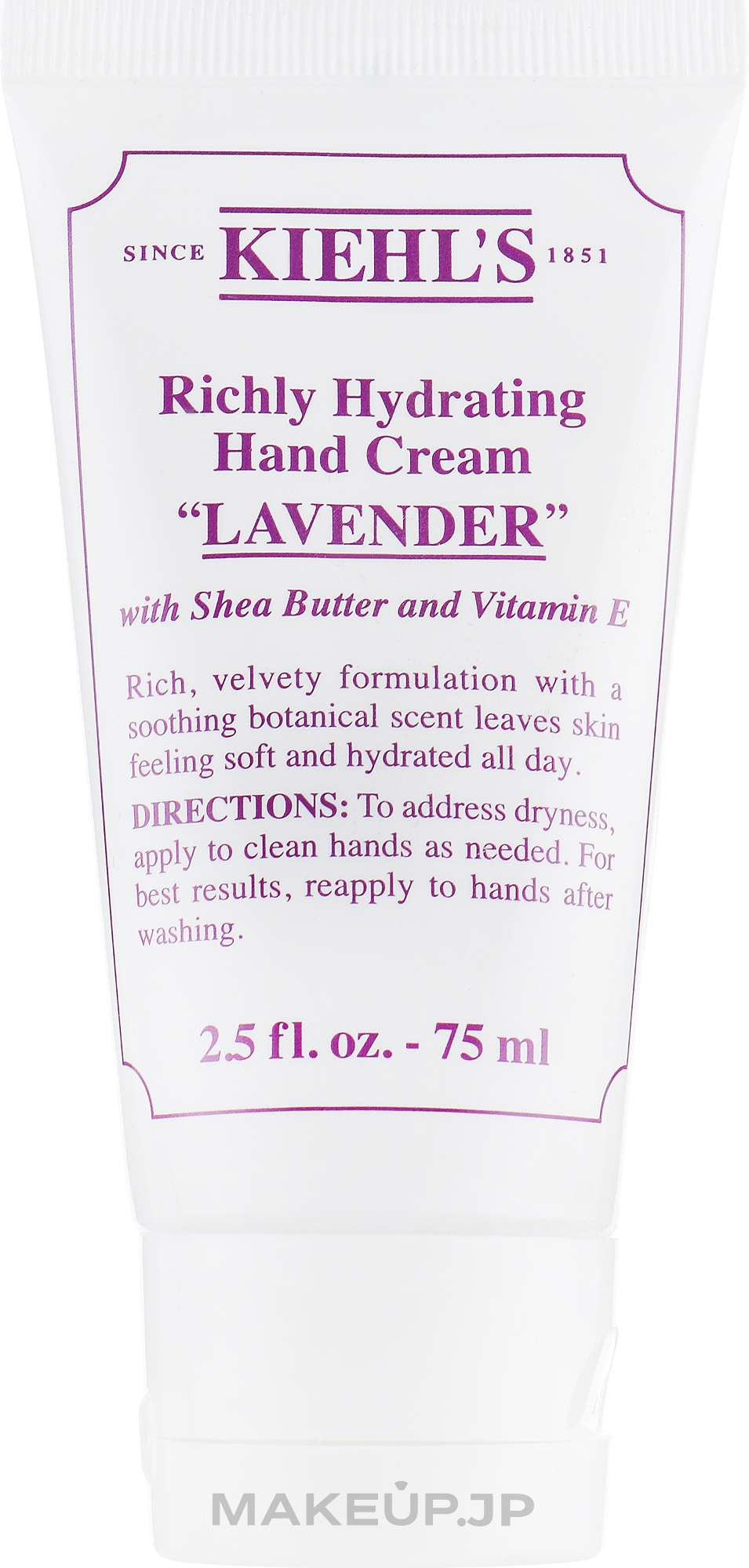 Hand Cream - Kiehl`s Rishly Hydrating Lavender Hand Cream — photo 75 ml