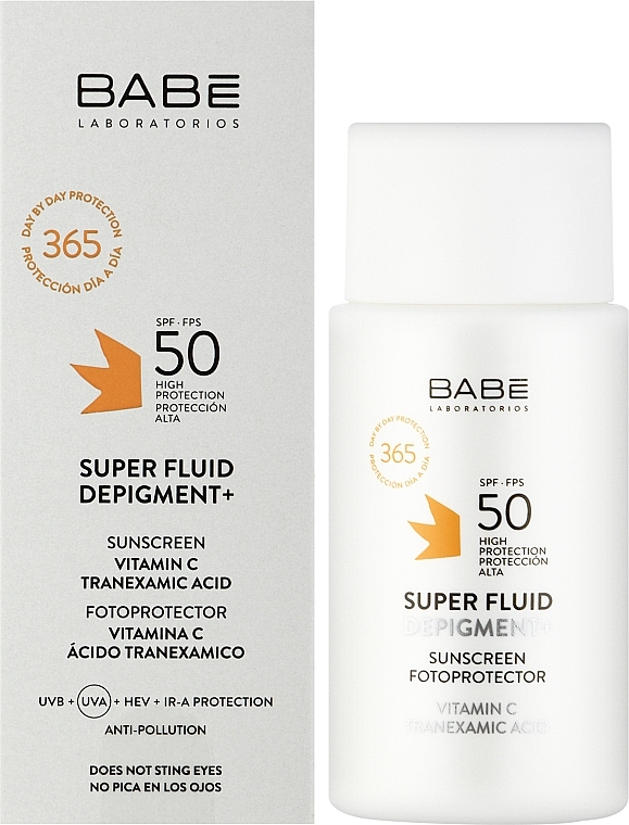 Sunscreen Depigmentant Fluid with Tranexamic Acid SPF 50 - Babe Laboratorios Sun Protection Super Fluid Depigment+ SPF50 — photo N2