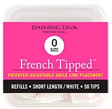 Fragrances, Perfumes, Cosmetics Short Nail Tips "French" - Dashing Diva French Tipped Short White 50 Tips (Size 0)