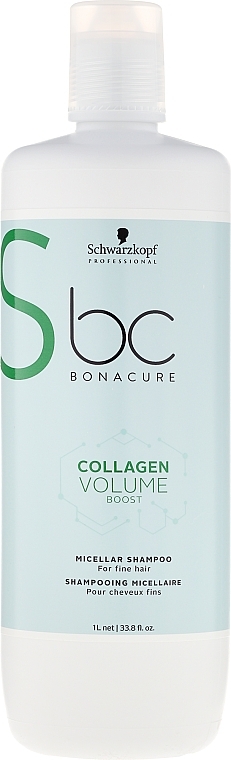 Thin Hair Shampoo - Schwarzkopf Professional BC Collagen Volume Booster Micellar Shampoo — photo N3