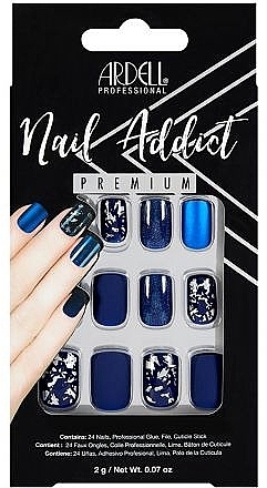 Fake Nails Set - Ardell Nail Addict Premium Artifical Nail Set Matte Blue — photo N5