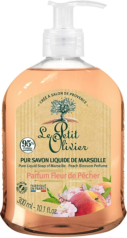 Liquid Soap with Peach Blossom Scent - Le Petit Olivier Pure Liquid Soap of Marseille Peach Blossom — photo N1