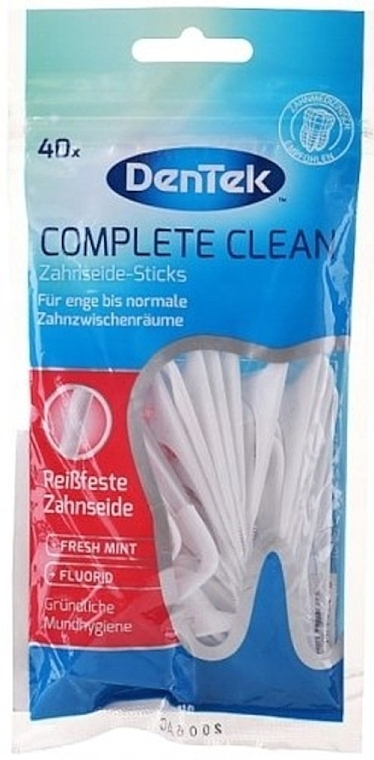 Dental Floss 'Complex Cleansing', 40 pcs. - DenTek Complete Clean — photo N1