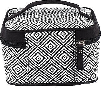 Makeup Bag "Rhombus" geometric print, 93784, black - Top Choice — photo N3