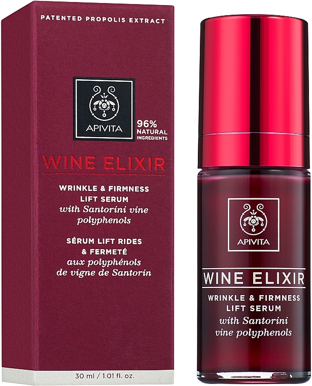 Lifting Anti-Wrinkle Serum with Santorini Vine Polyphenols - Apivita Wine Elixir Wrinkle And Firmness Lift Serum — photo N1