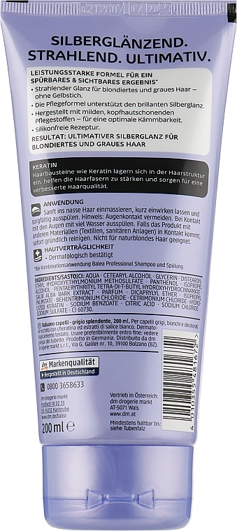 Hair Conditioner 'Silver Shine' - Balea Professional Silberglanz Conditioner — photo N2