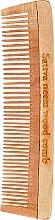 Wooden Hair Comb, 19 cm - Sattva Neem Wood Comb — photo N1