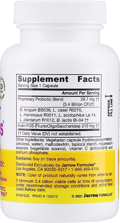 Dietary Supplement "Jarro-Dophilus + FOS" - Jarrow Formulas Jarro-Dophilus + FOS — photo N6