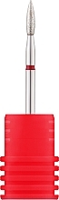 Fragrances, Perfumes, Cosmetics Diamond Nail Drill Bit 'Flame', 243 023R 2.3 mm, red - Tufi Profi Premium