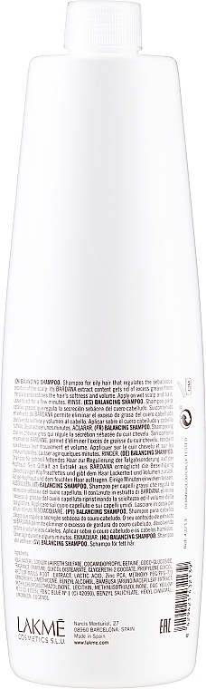 Balancing Shampoo for Greasy Hair - Lakme K.Therapy Purifying Balancing Shampoo — photo N4