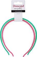 Fragrances, Perfumes, Cosmetics Hair Hoop, 2 pcs, pink + green - Donegal FA-5603