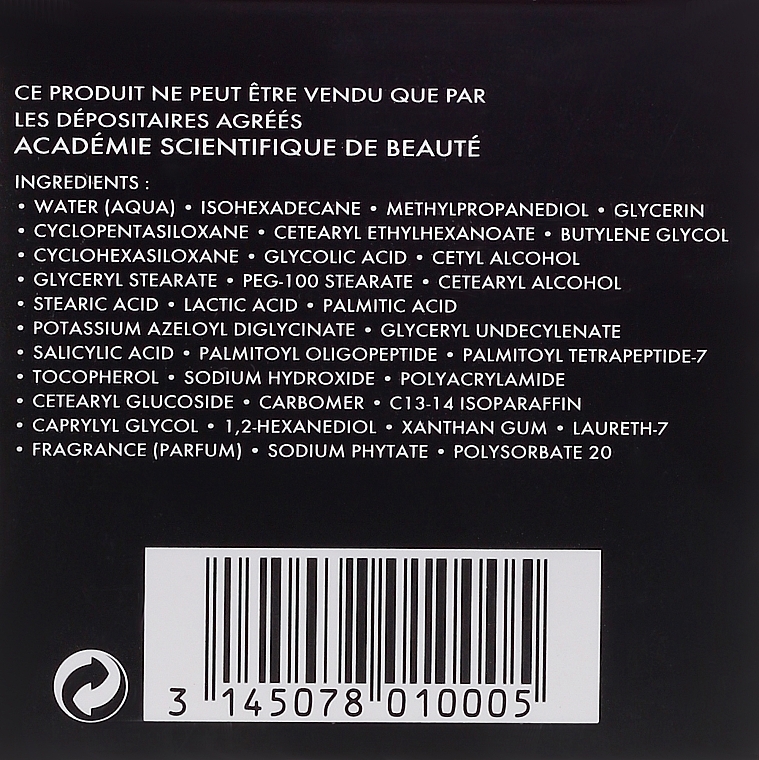 Night Restorative Exfoliating Cream - Academie Peeling Renovatrice Nuit Acide Lactique & Acide Salicylique — photo N42