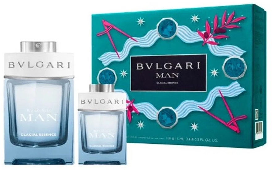 Bvlgari Man Glacial Essence - Set (edp/100 ml + edp/15 ml) — photo N1