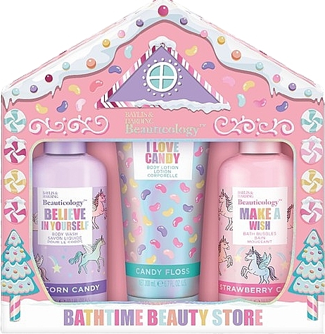 Set - Baylis & Harding Beauticology Bathtime Candy Store Gift Set (b/bubble/300ml + sh/gel/300ml + b/lot/200ml) — photo N1