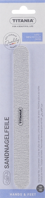Rectangular Nail File "Zebra" - Titania Nail File 100/180 — photo N1